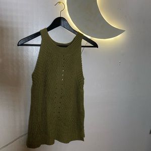 Nine West knit tank top olive green size xs